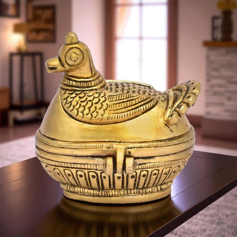 Peacock Brass Sindoor Box