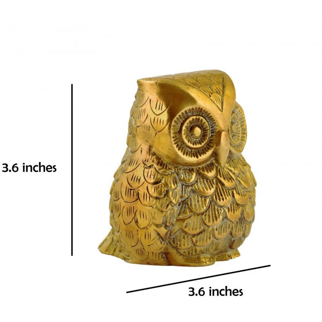 The Advitya Brass Owl Statue Pair Home Decor Statue