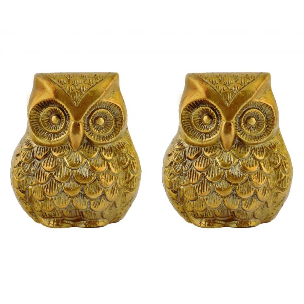 Tabledecor,ProudPeacockFigurine,elephantfigurine,wiseowlfigurine,Brass Owl Statue Pair