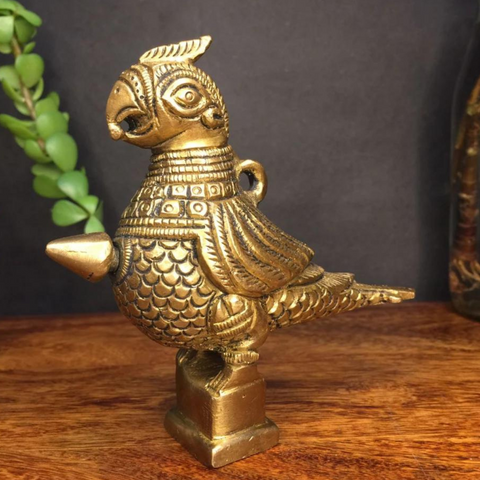 surmedani,storebox,sindoorbox,packet,organiser,ketli,jwellarybox,Brass Parrot Surmedani