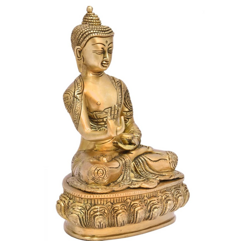 Tathagatah,Siddhartha Gautama,Supreme Buddha,Gautam Buddha,Peaceful Sitting Buddha Fine Brass Statue