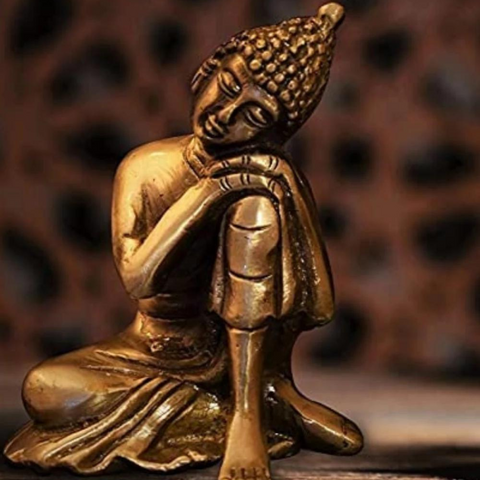 Tathagatah,Siddhartha Gautama,Supreme ,Thinking Brass Buddha (Small)Buddha,Gautam Buddha,