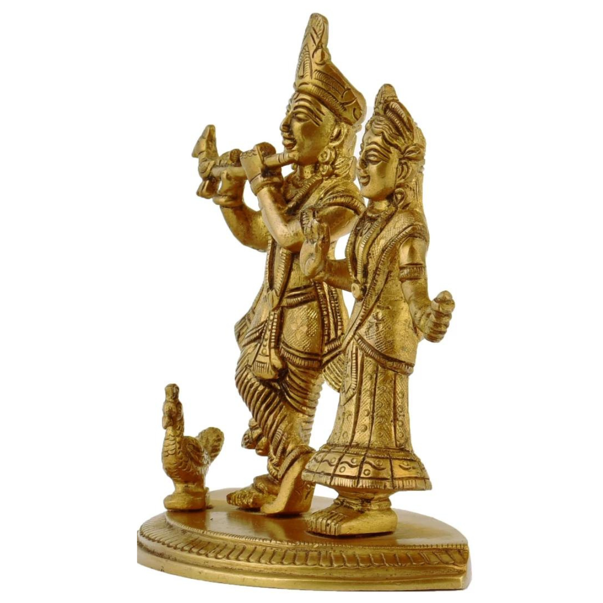 Radheshyaam,Madhavrada,Radha-Krishna,,Yamunakrrishna,Brass Radha Krishna Statue on Same Base