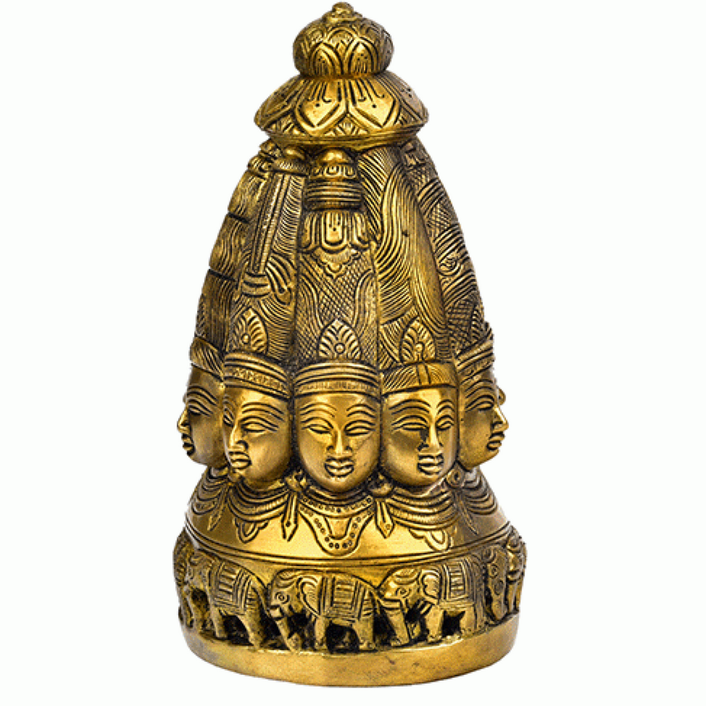 Shambhu,Rudra,Pashupati,Omkareshwar,Nilkant,10 Face Shiva Head On Round Base (Big)