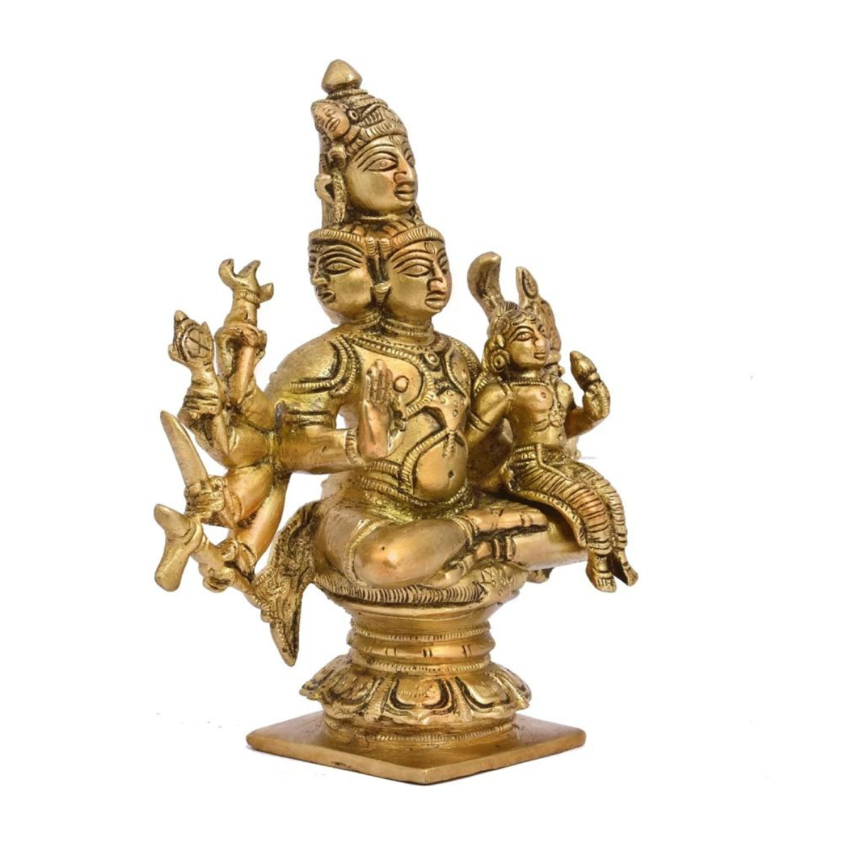 The Advitya | 5 Face Shiva Parvati Sitting | Shiva Parvati Statue