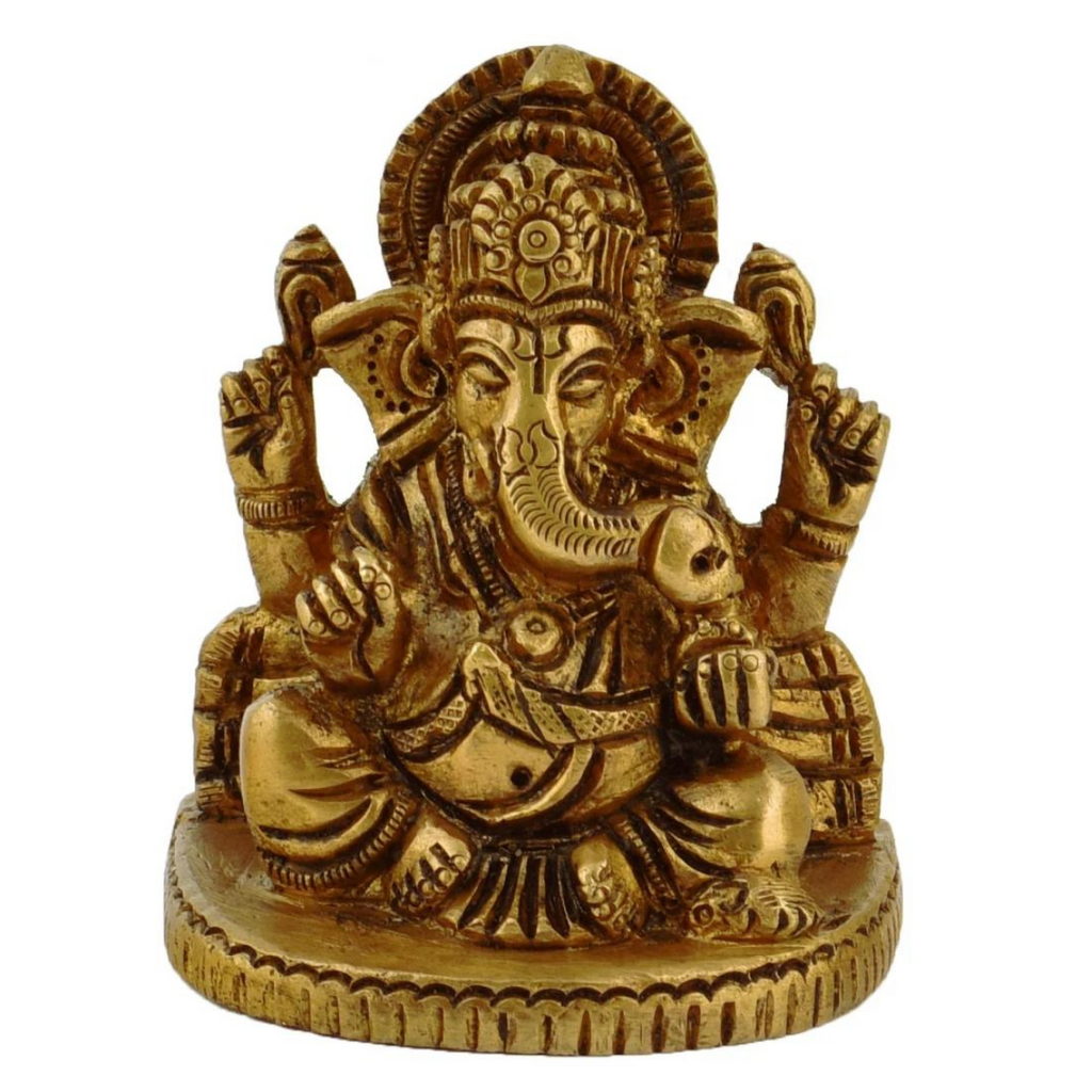 VIghnaharta,Vinayaka,Vinayak,Vigneshwara,Vighneshvara,Vakratunda,Taruna,Ganapati,Gajanand,Brass Ganesha Sitting Idol