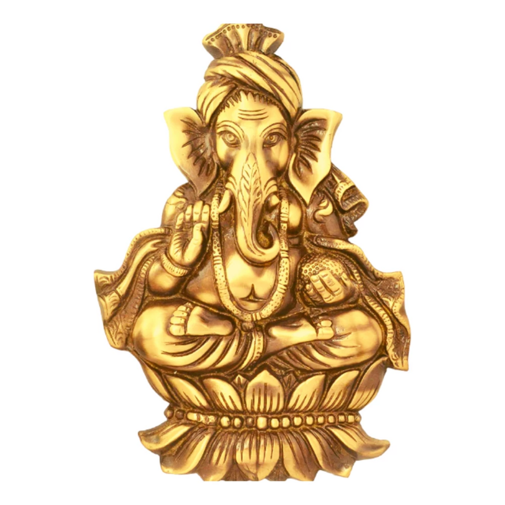 Vinayaka,Vinayak,Vigneshwara,Vighneshvara,Vakratunda,Taruna,Ganapati,Gajanand,Ganesha on lotus Hanging Plate 