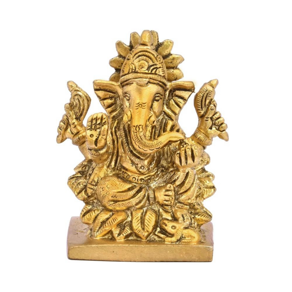 Vinayaka,Vinayak,Vigneshwara,Vighneshvara,Vakratunda,Taruna,Ganapati,Gajanand,Ganesha Sitting On Lotus (Small)