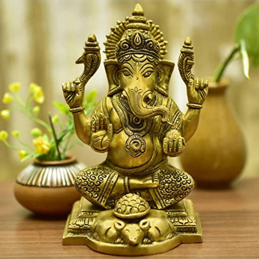 Ganesha,Ganepati,Ganasha,Ganapati,Gajanand,Gajananaa,Gajanana,Ekadanta,Lord Ganpati Brass Idol