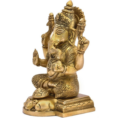 Ganesha,Ganepati,Ganasha,Ganapati,Gajanand,Gajananaa,Gajanana,Ekadanta,Lord Ganpati Brass Idol