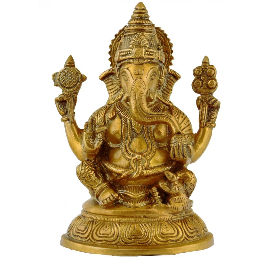 Vinayaka,Vinayak,Vigneshwara,Vighneshvara,Vakratunda,Taruna,Ganapati,Gajanand,Lord Ganpati Brass Statue 