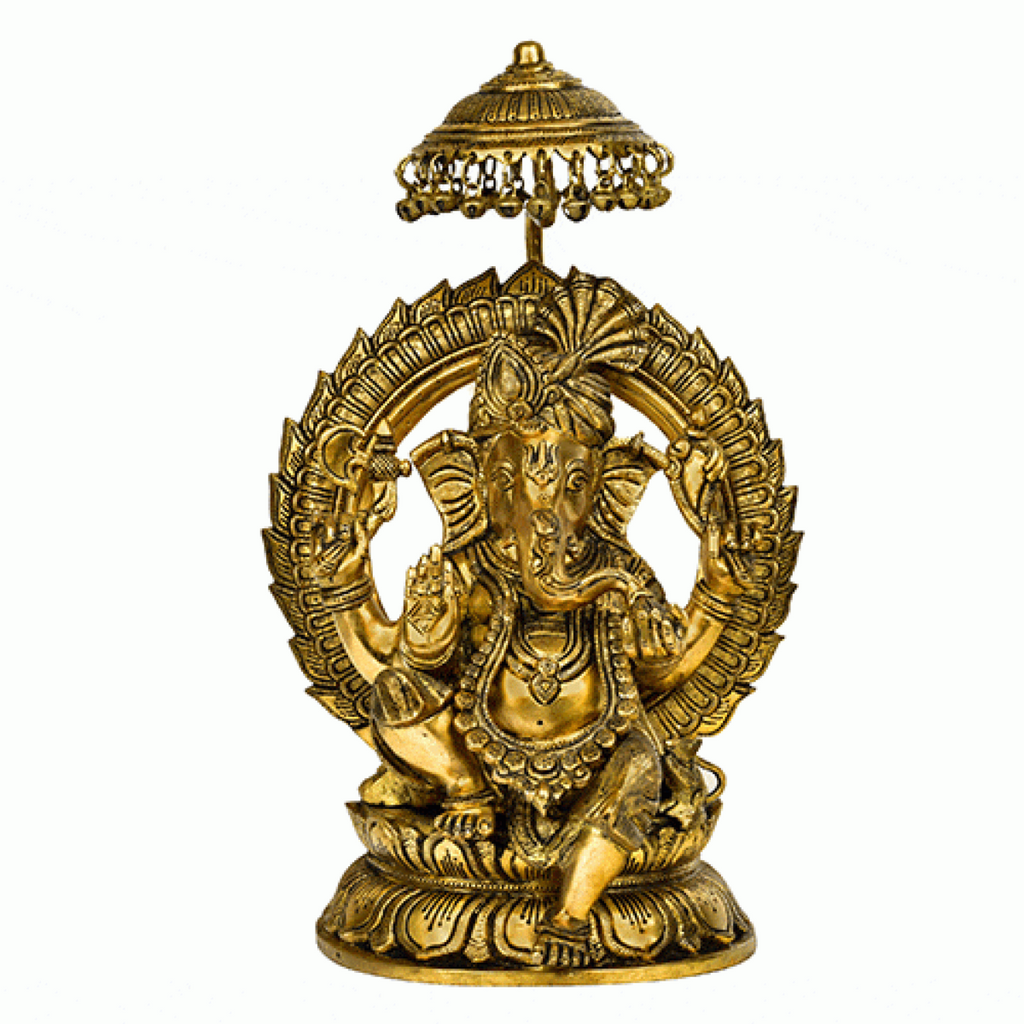Vinayaka,Vinayak,Vigneshwara,Vighneshvara,Vakratunda,Taruna,Ganapati,Gajanand,Pagdi Ganesha Sitting On Base With Chatter 