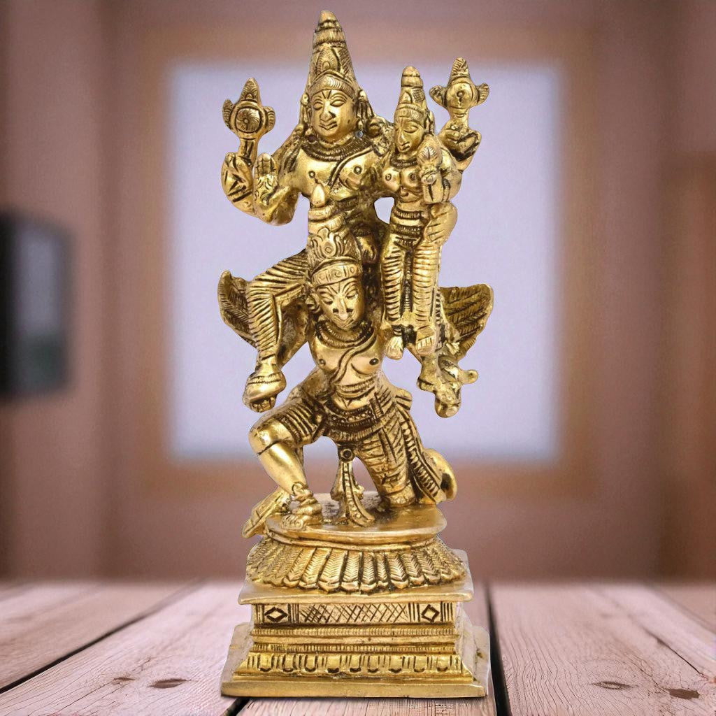 Lord Vishnu & Goddess Laxmi On Garuda