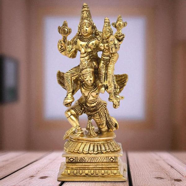 Lord Vishnu & Goddess Laxmi On Garuda