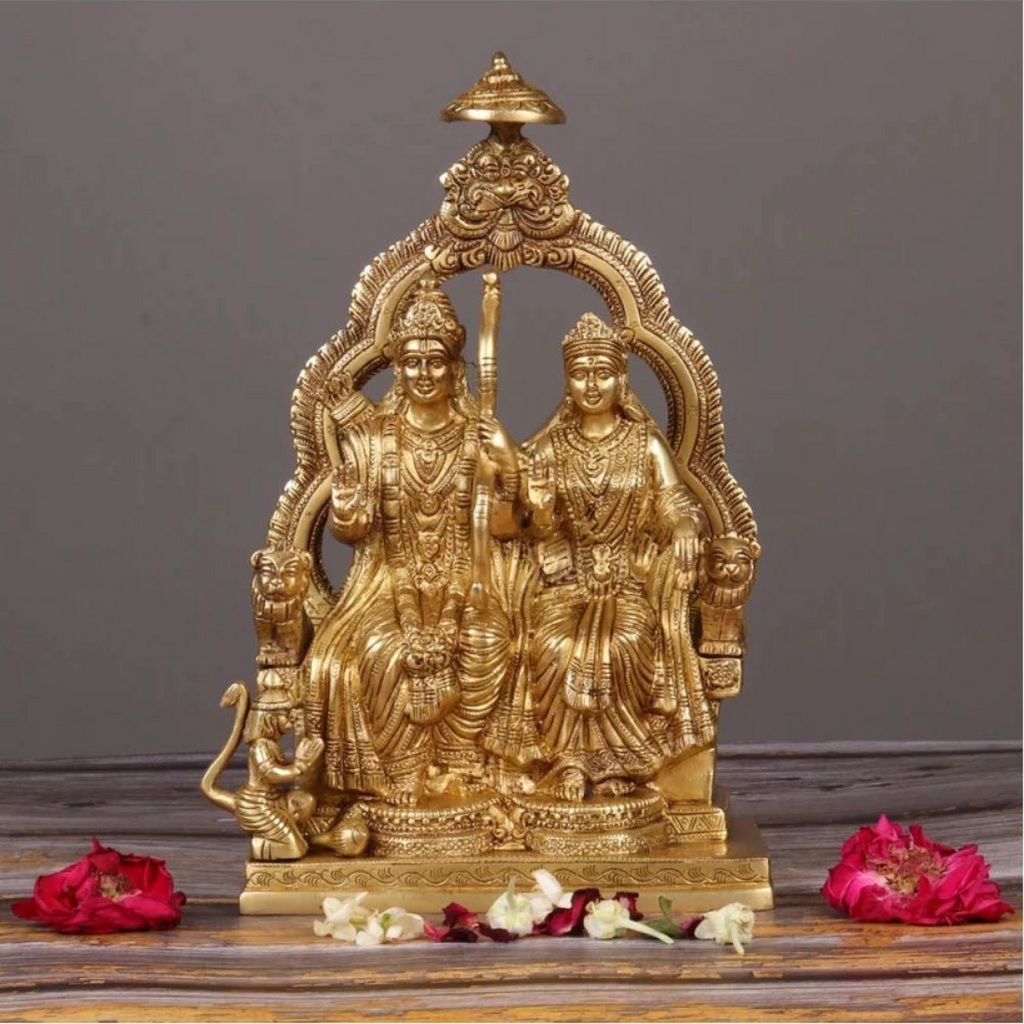 Sita Ram,rancahndra,Rama Lakshman Sita,Ram Bharatt Hanumaan,Brass Sita Ram With Hanuman Statue