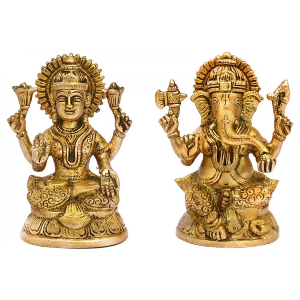 Vighneswari,Vakratund Laksmi,Ganesh Laxmi , Lambodari Lakshmi,Brass Lakshmi Ganesha Pair