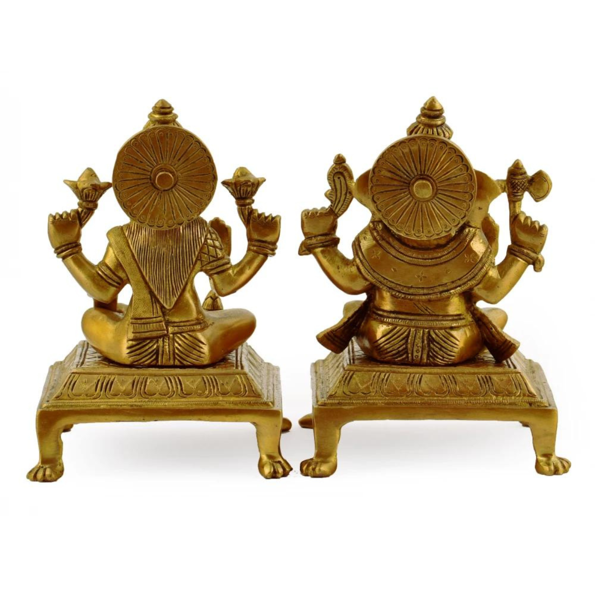 Vighneswari,Vakratund Laksmi,Ganesh Laxmi , Lambodari Lakshmi,Brass Laxmi Ganesha Pair on Chowki
