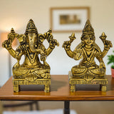 Ganesh Laxmi Idol Set On Chowki