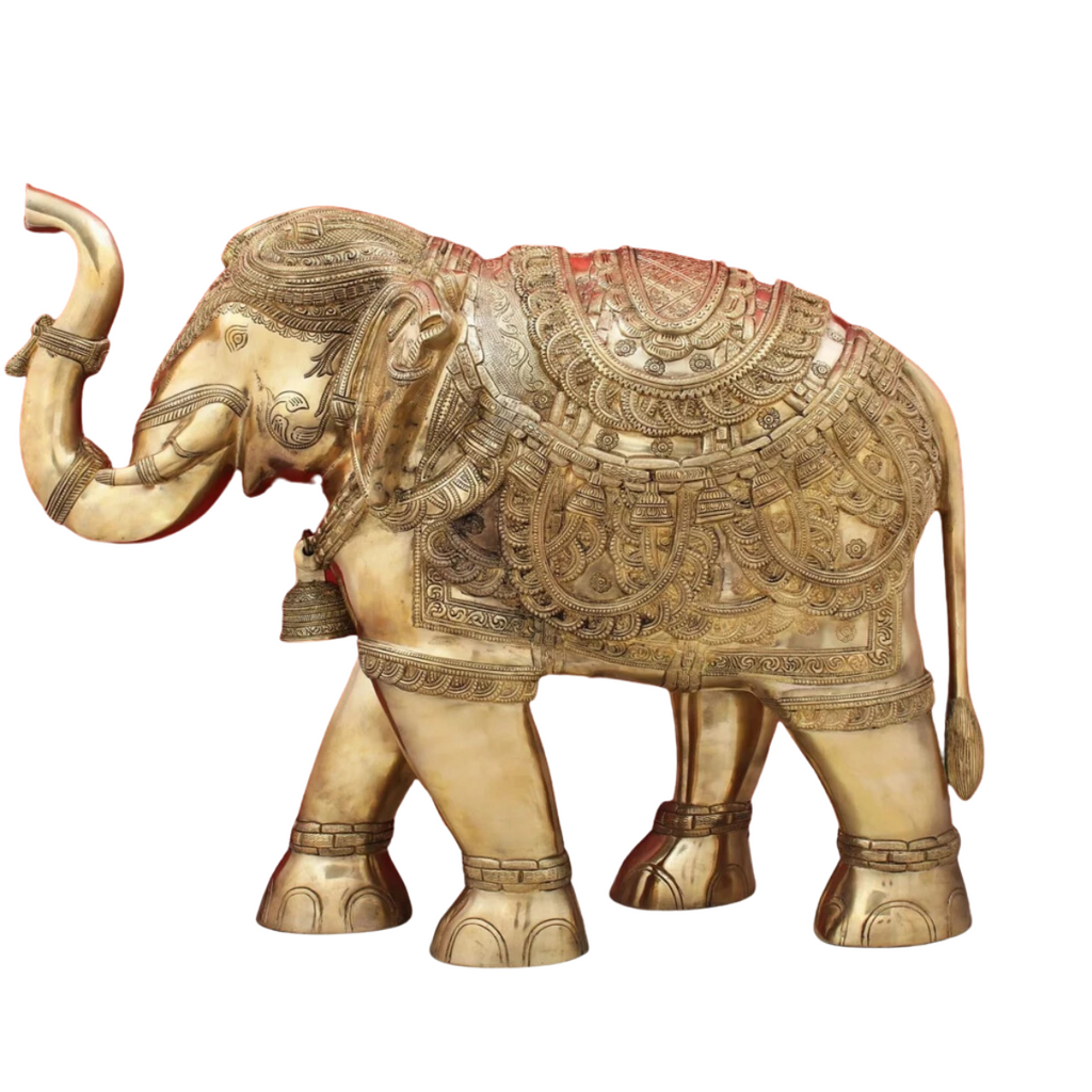 Tabledecor,Elepahant Figurine,Regal Elephant Figurine,Brass Elephant Figurine