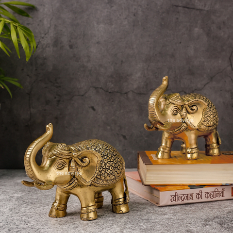 Tabledecor,Elephant Figurine,Regal Elephant Figurine,Brass elephant Standing