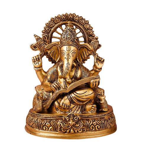 Vinayak,Vigneshwara,Vakratunda,Ganapati,Gajanand,Ganesha, Lord Ganesha Sitting With Book