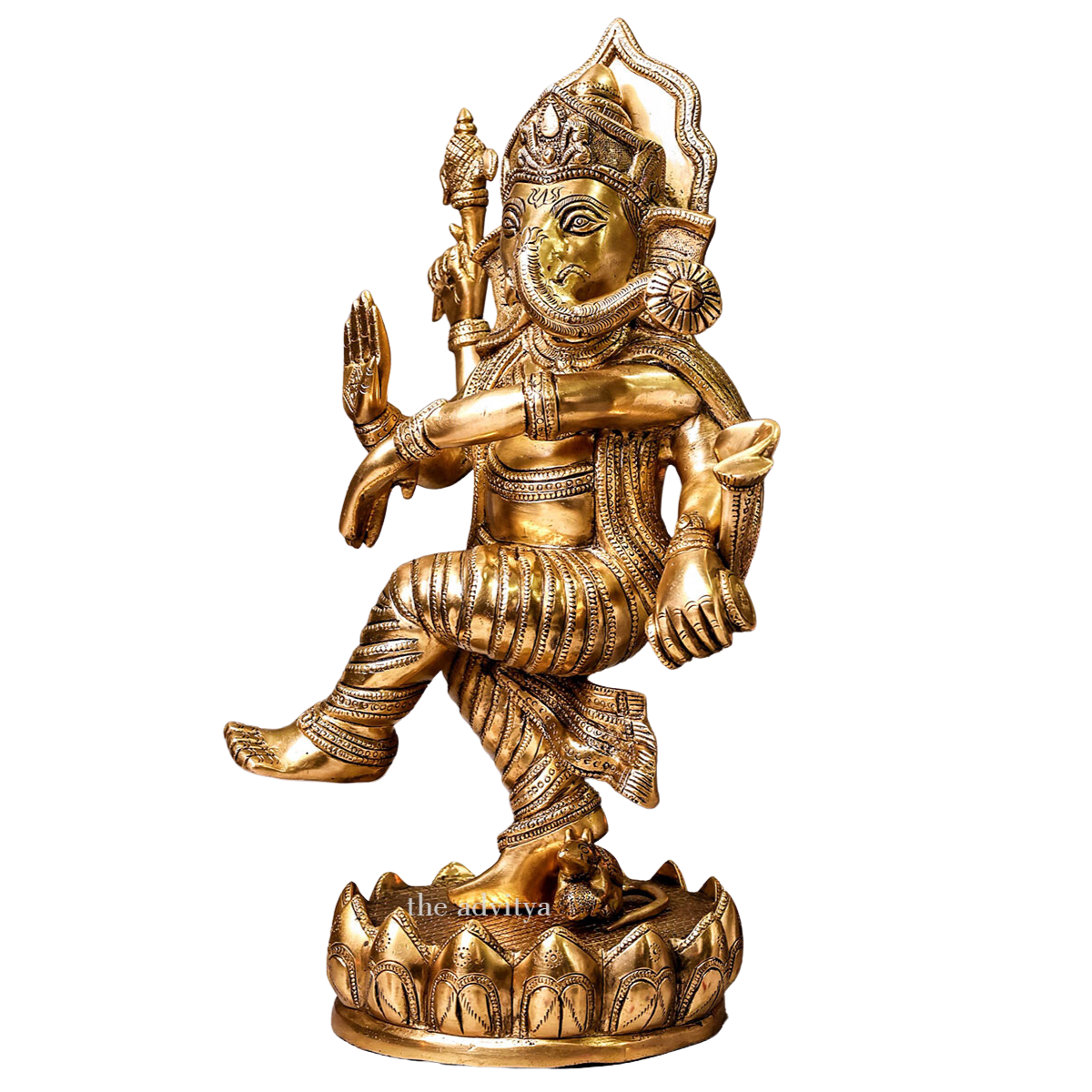 Ganesha,Ganepati,Ganasha,Ganapati,Gajanand,Gajananaa,Gajanana,Ekadanta,Brass Dancing Ganesh Large
