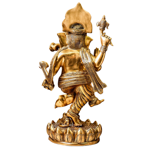 Ganesha,Ganepati,Ganasha,Ganapati,Gajanand,Gajananaa,Gajanana,Ekadanta,Brass Dancing Ganesh Large