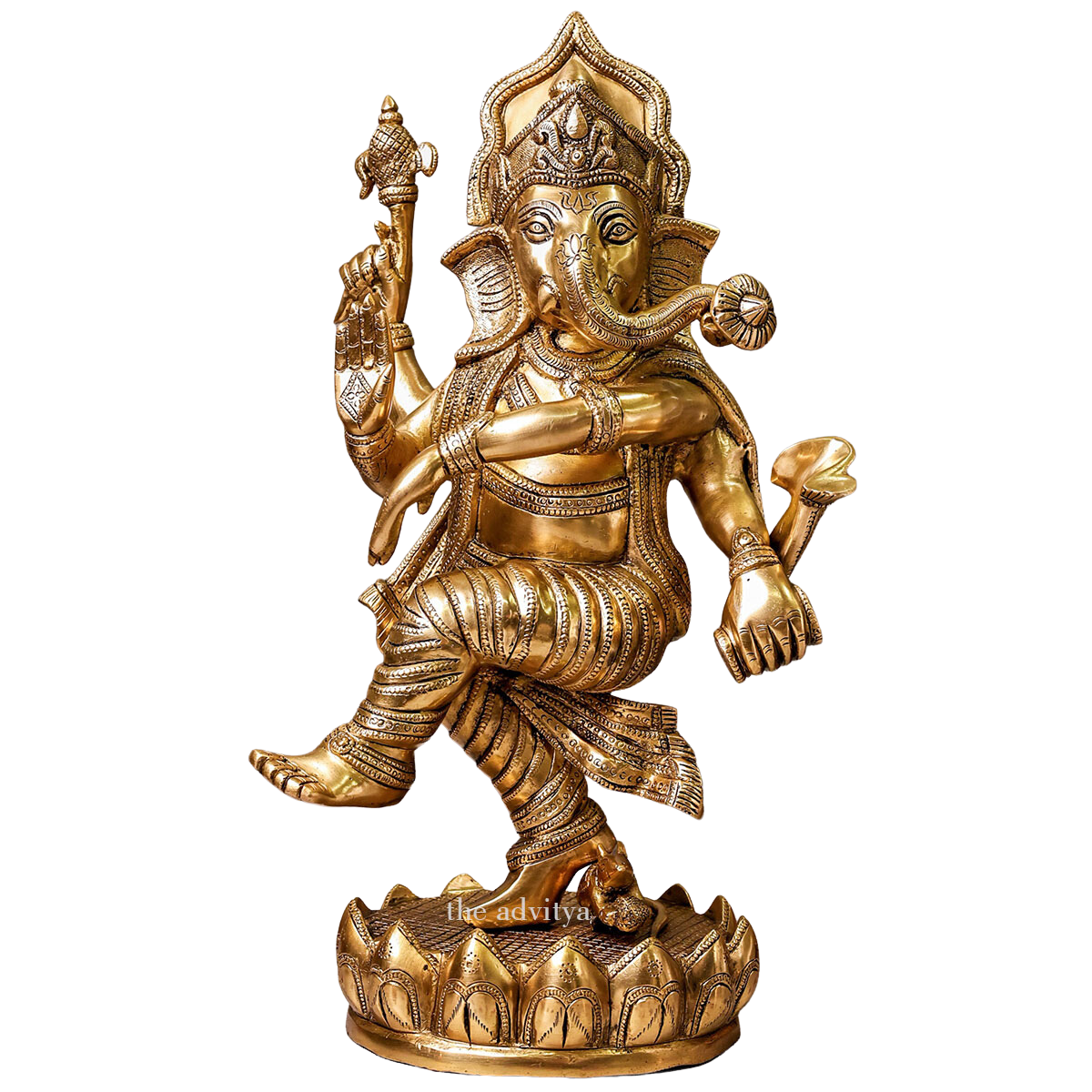 Ganesha,Ganepati,Ganasha,Ganapati,Gajanand,Gajananaa,Gajanana,Ekadanta,Brass Dancing Ganesh Large