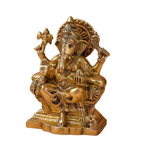 Ganesha,Ganepati,Ganasha,Ganapati,Gajanand,Gajananaa,Gajanana,Ekadanta,Raja Ganesha Brass Statue