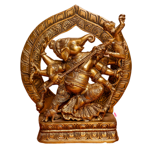 Ganesha,Ganepati,Ganasha,Ganapati,Gajanand,Gajananaa,Gajanana,Ekadanta,Brass Vighnesha Statue