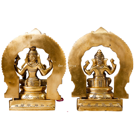 Vighneswari,Vakratund Laksmi,Ganesh Laxmi, Lambodari Lakshmi,Ekadanta Laksmi,Brass Laxmi Ganesh with Curved Ring