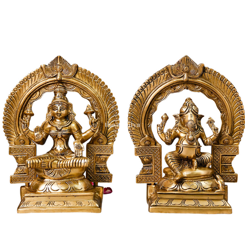 Vighneswari,Vakratund Laksmi,Ganesh Laxmi, Lambodari Lakshmi,Ekadanta Laksmi,Brass Laxmi Ganesh with Curved Ring