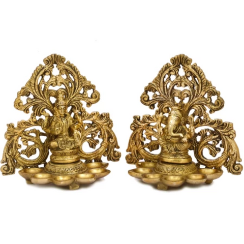 OilLamp,Light,Lamp,diya,Deeplaxmi,Deeplaxmi,OilLamp,Light,Lamp,diya,Deeplaxmi,Deeplaxmi,Brass Ganesha Laxmi 6 Diya Pair