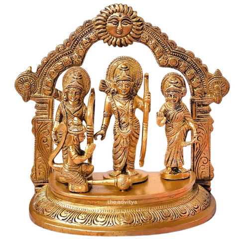 Sita Ram,rancahndra,Rama Lakshman Sita,Ram Bharatt Hanumaan,Shri Ram Darbar Statue with Surya Prabhavali