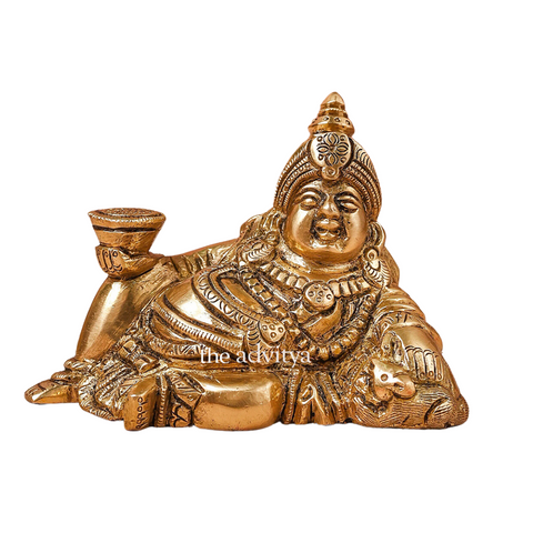 Kuebra,Kubera-Raja,Dhanapati,Bhogapati, Yaksharaja,Brass Kuber Maharaj Murti