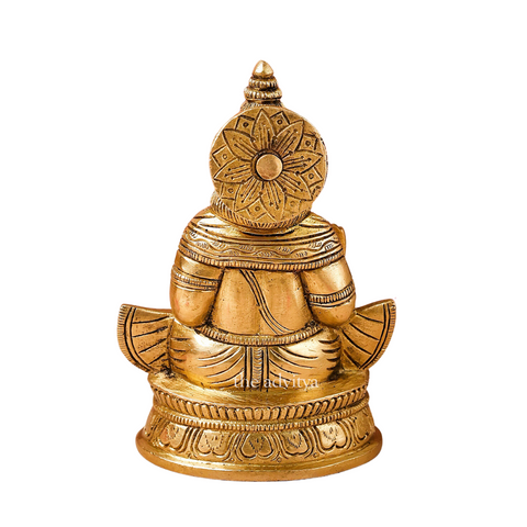 Kuebra,Kubera-Raja,Dhanapati,Bhogapati,Yaksharaja,Brass Kuber Blessing on Chowki