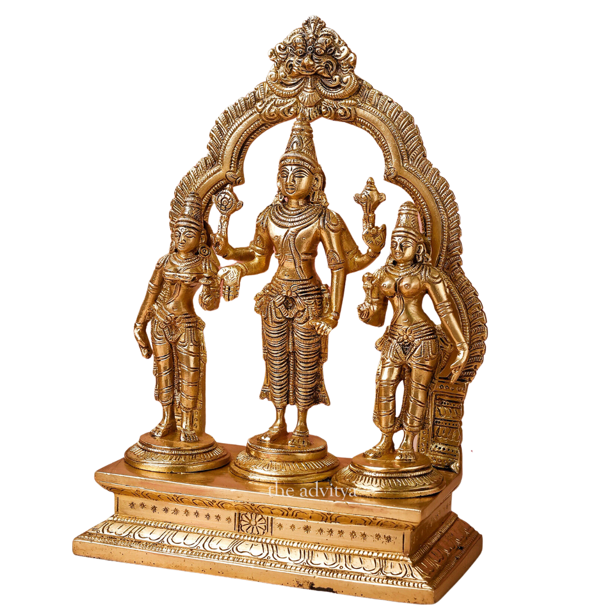 Visnhu,Nraayan,Hari,Pradyumna,Kamala-Natha,Lord Vishnu With Bhudevi & Sridevi Same Base
