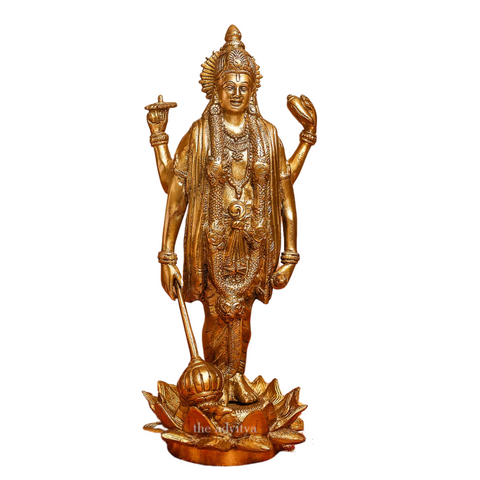 Visnhu,Nraayan,Hari,Pradyumna,Kamala-Natha,Brass Lord Vishnu Standing Statue On Lotus