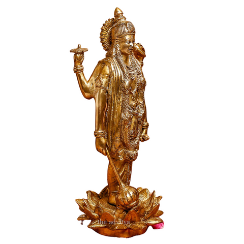 Visnhu,Nraayan,Hari,Pradyumna,Kamala-Natha,Brass Lord Vishnu Standing Statue On Lotus