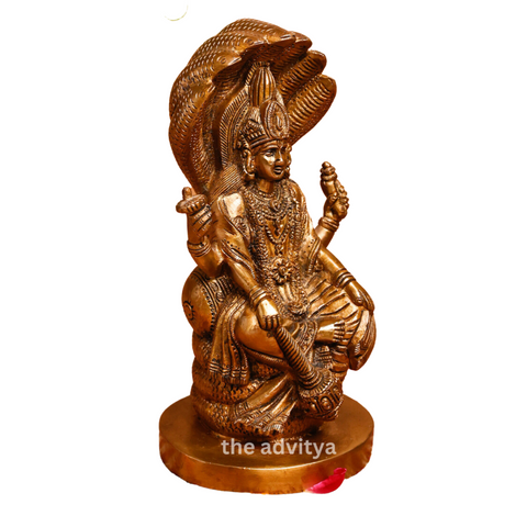 Visnhu,Nraayan,Hari,Pradyumna,Kamala-Natha,Brass Lord Vishnu With Snake