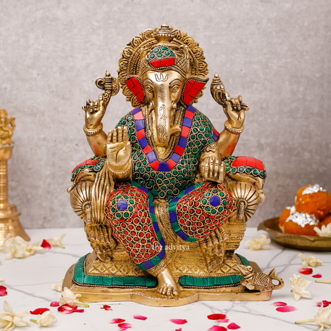 Vinayak,Vigneshwara,Vakratunda,Ganapati,Gajanand,Ganesha ,Lord Ganesh with Mosaic Work