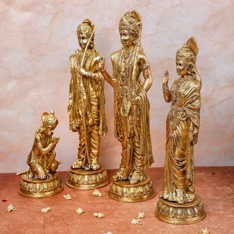 Sita Ram,rancahndra,Rama Lakshman Sita, Ram sita with Hanumaan,Sri Ram Parivar Brass Statue