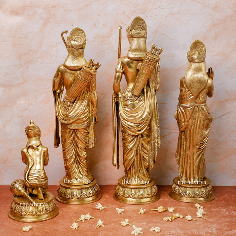 Sita Ram,rancahndra,Rama Lakshman Sita, Ram sita with Hanumaan,Sri Ram Parivar Brass Statue