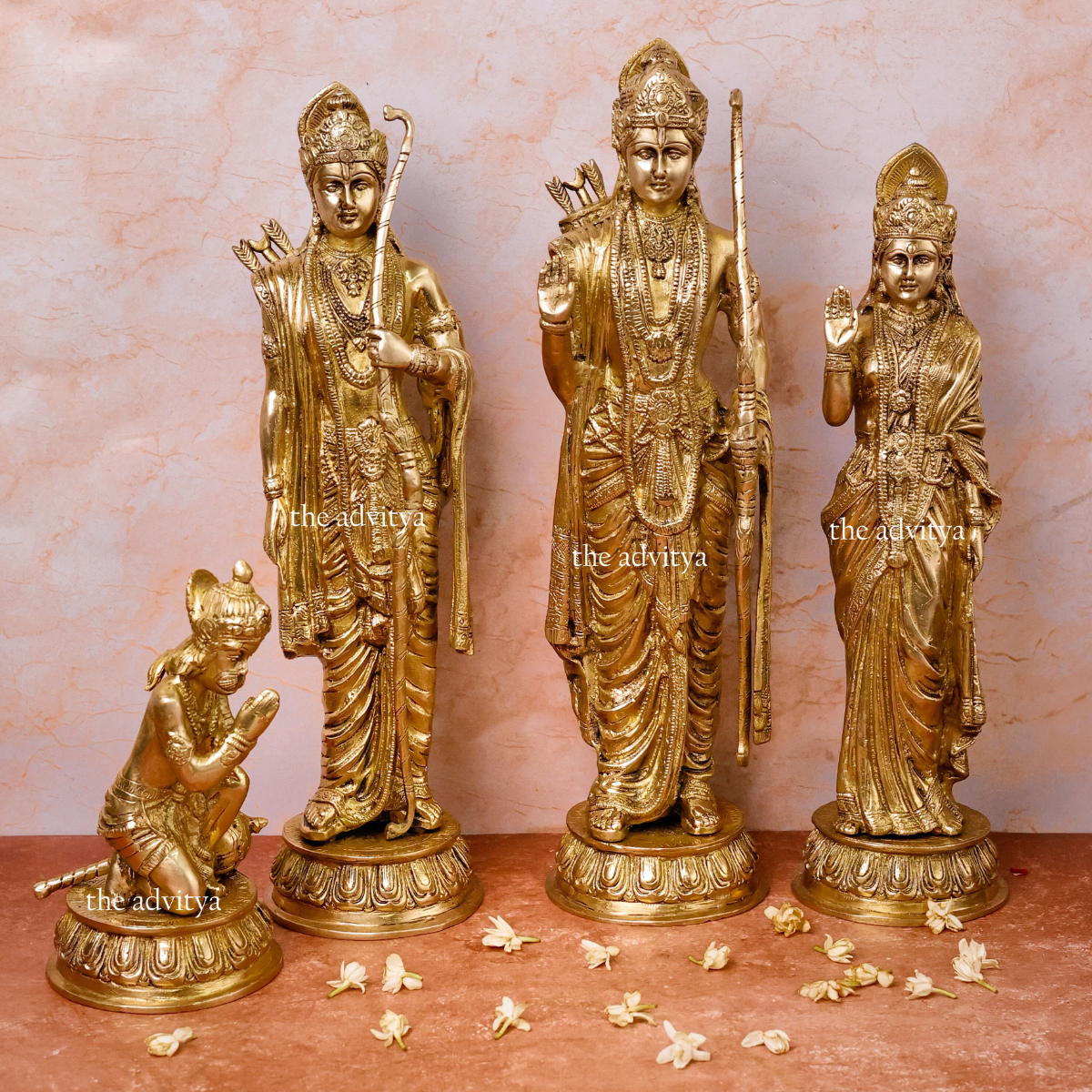 Sita Ram,rancahndra,Rama Lakshman Sita, Ram sita with Hanumaan,Sri Ram Parivar Brass Statue