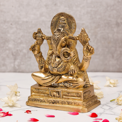 Vinayak,Vigneshwara,Vakratunda,Ganapati,Gajanand,Ganesha ,Svarup Brass Ganesha Idol