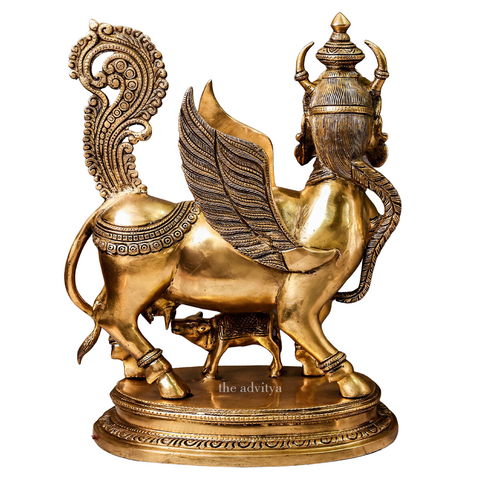 Mahishi,Kamdhenu, Kalyani,Gomata,Vasundhra,Brass Kamdhenu Cow Superfine Large