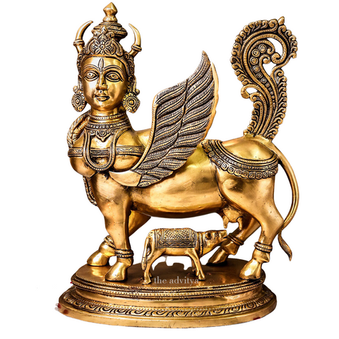 Mahishi,Kamdhenu, Kalyani,Gomata,Vasundhra,Brass Kamdhenu Cow Superfine Large