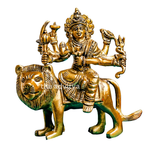 Nava Durgaa,Mahadevi,Katyayani,Mahadevi,Durga ma,Ambika,Goddess Durga Ji Sitting On Lion