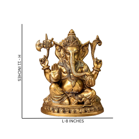 Vinayak,Vigneshwara,Vakratunda,Ganapati,Gajanand,Ganesha, Brass Vinayak Statue 