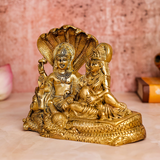 Shri Vishnu Ji & Laxmi Ji Sitting On Sheshnaag In Brass